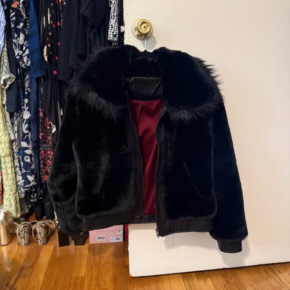 BlankNYC Black Noise Faux Fur Coat - Picture 7 of 15